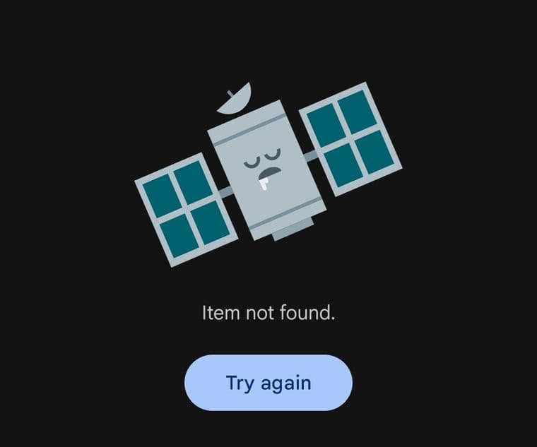 Play Store message: Item not found